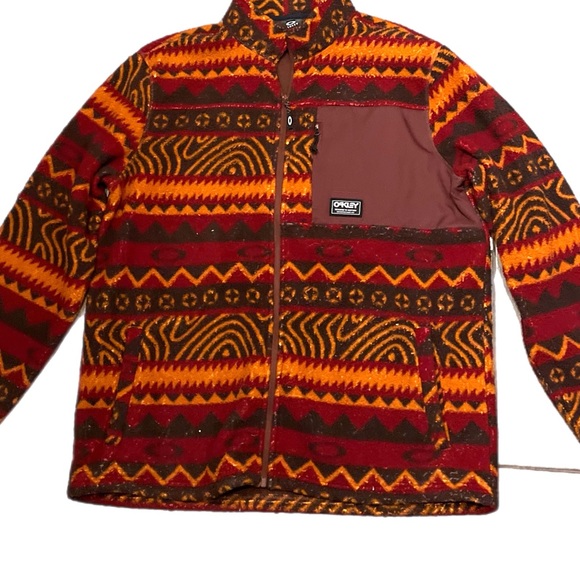 Oakley Other - Oakley Men's Vibrant Red and Brown Jacket Men's Size XL Sherpa Zip Jacket